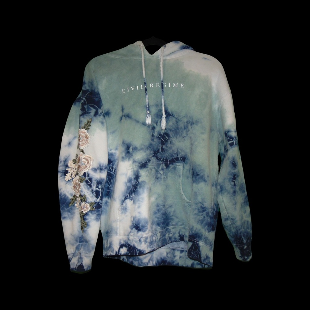 Civil Regime Men's Tie-Dye Hoodie - Blue & White